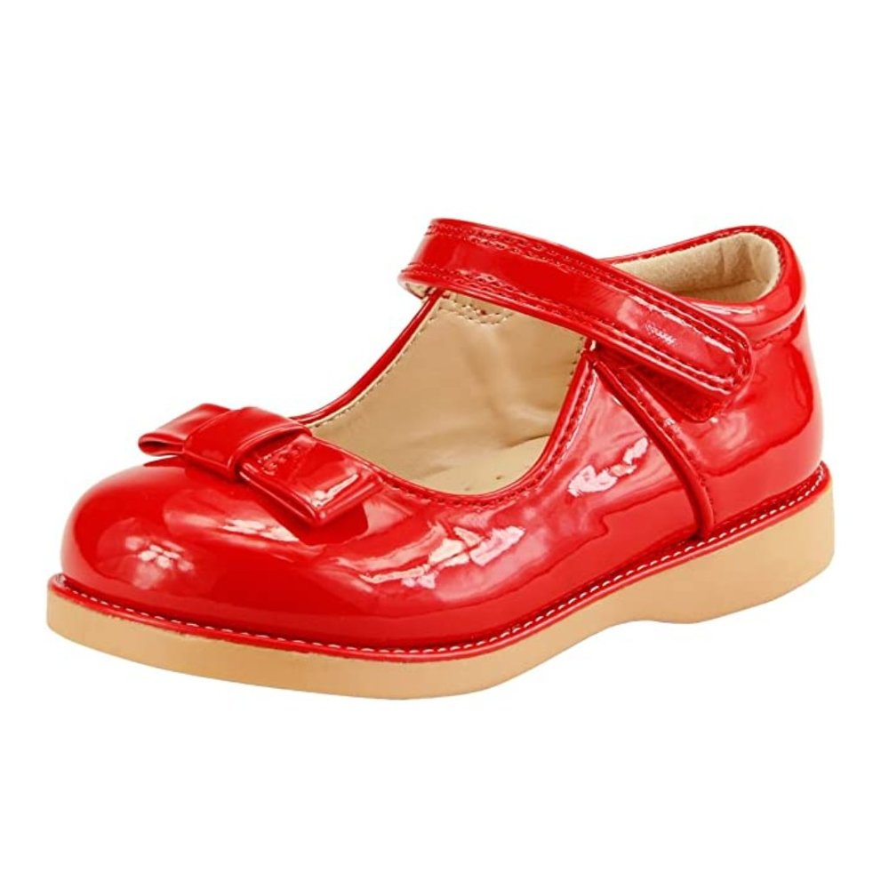 The Doll Maker Girl Cute Mary Jane Flats - School Dress Shoes - Red